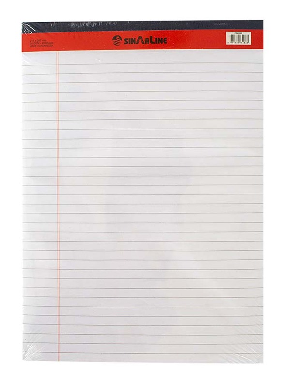 Sinarline Legalpad Notebook, 40 Sheets, A4 Size, White