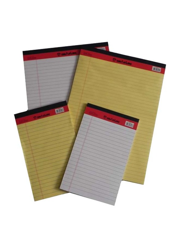 Sinarline Legalpad Notebook Set, 40 Sheets, A4 Size, Pack of 10, Yellow