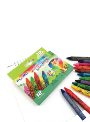 فلومو أقلام تلوين جامبو قابلة للغسل ، 12 قطعة ، متعددة الألوان