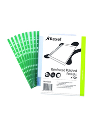 Rexel 12265 Reinforced Polished Pockets, 100 Pieces, A4 Size, CKP/A4, Clear