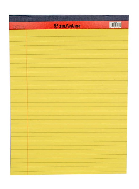 Sinarline Legalpad Notebook Set, 40 Sheets, A4 Size, Pack of 10, Yellow