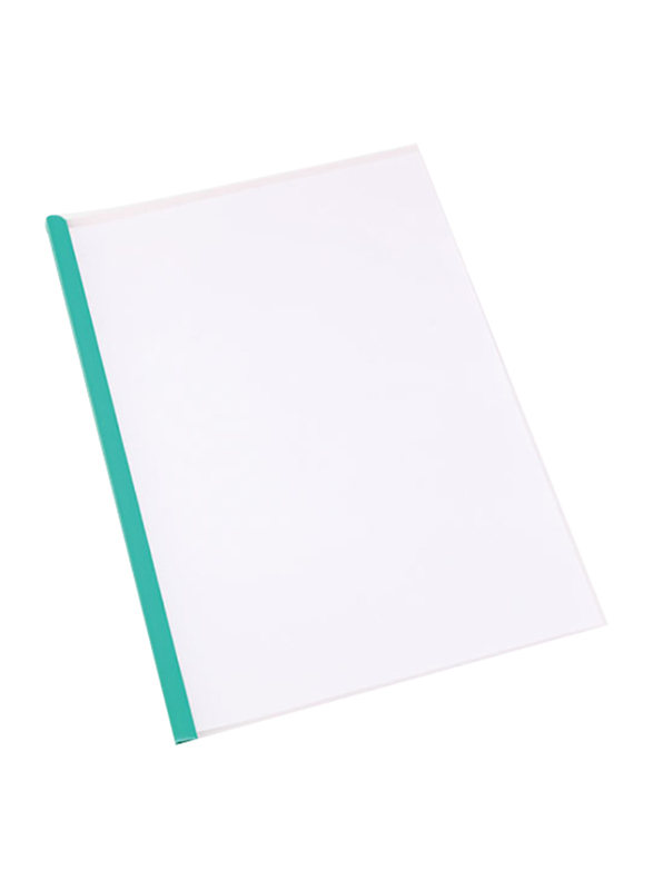 Deli 5531 Slide Bar Folder Set, 5 Pieces, Transparent/Green