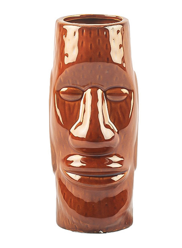 BarPros Easter Island Ceramic Mug, BP865, Brown