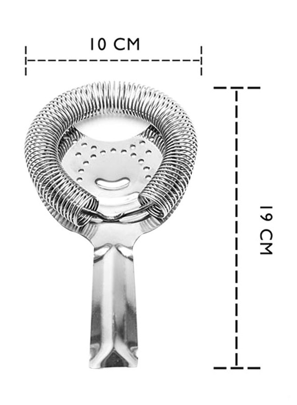 BarPros Stainless Steel Large Euro Hawthorn Strainer, Silver