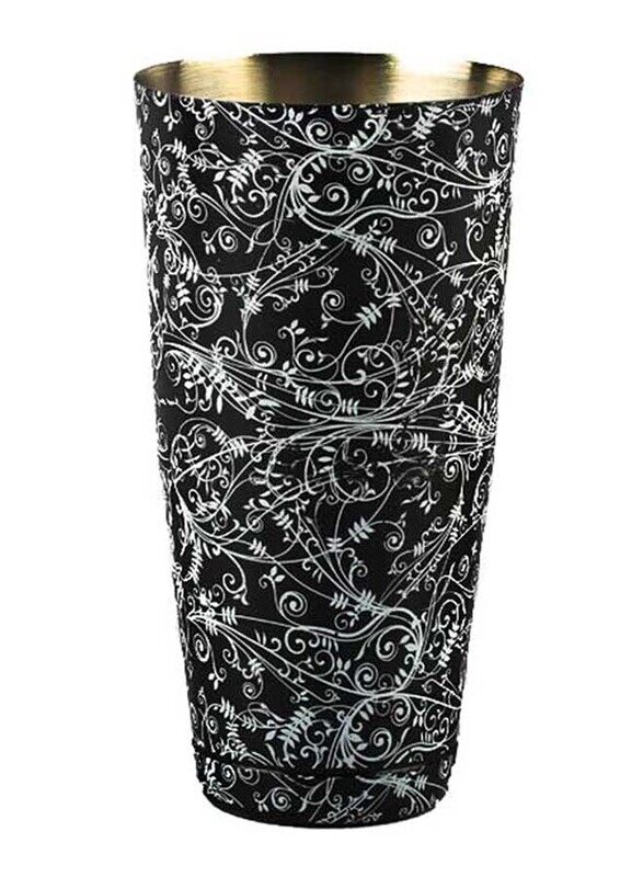 

BarPros 28oz Stainless Steel Floral Shaker, Black