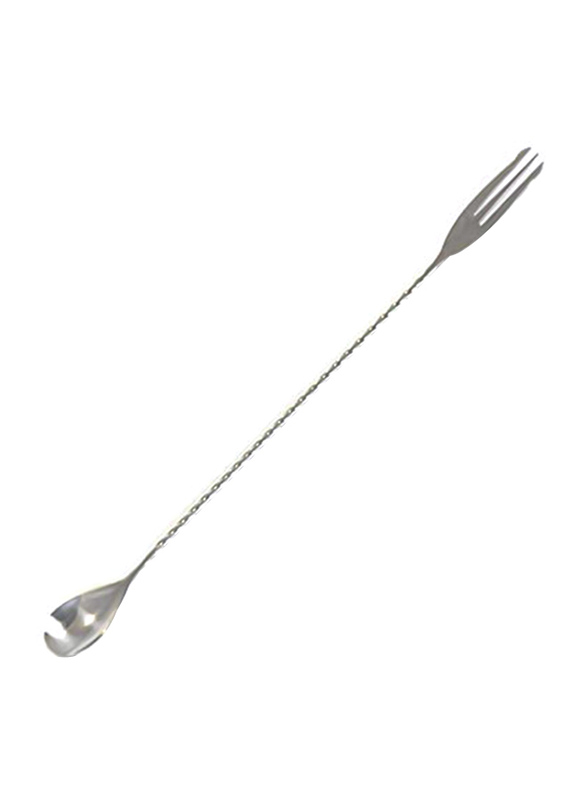 BarPros 30cm Stainless Steel Fork End Bar Spoon, Silver