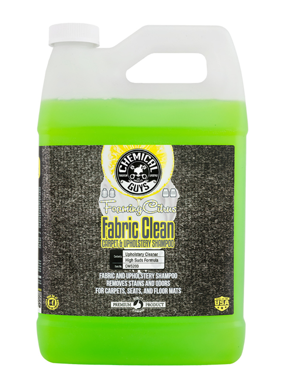 

Chemical Guys 1 Gallon Foaming Citrus Fabric Clean Carpet & Upholstery Shampoo