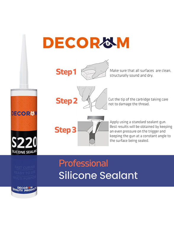 Decorum S220 Silicone Sealant, DEC1004, Black