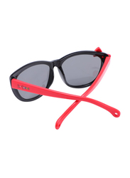 Atom Kids Polarized Full Rim Cat-Eye Sunglasses for Girls, Grey Lens, K118-2, 3-10 Years, Black/Red