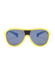 اتوم نظارة شمسية بحماية من أشعة الشمس كاملة الحواف للأولاد, عدسات لون رمادي, K110-3, من عمر 3 الى 10 سنوات, أصفر/أزرق