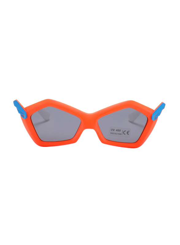 Atom Kids Polarized Full Rim Hexagon Sunglasses for Boys, Grey Lens, K109-1, 3-10 Years, Orange/White