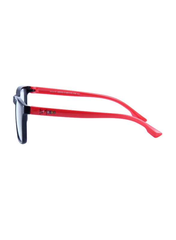 Atom Kids Full Rim Square Sunglasses for Kids, Clear Lens, AB202-2, 3-10 Years, Black/Red