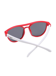 اتوم نظارة شمسية بحماية من أشعة الشمس كاملة الحواف للأولاد, عدسات لون رمادي, K111-7, من عمر 3 الى 10 سنوات, أحمر/أبيض