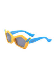 اتوم نظارة شمسية بحماية من أشعة الشمس كاملة الحواف للأولاد, عدسات لون رمادي, K109-2, من عمر 3 الى 10 سنوات, أصفر/أزرق
