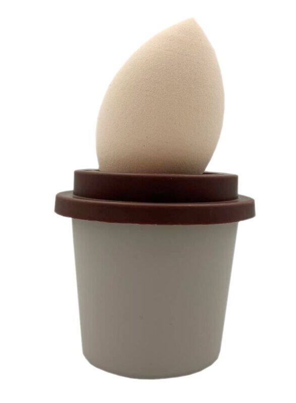 

Prime Beauty Blender Foundation Makeup Sponge with Cup, Brown