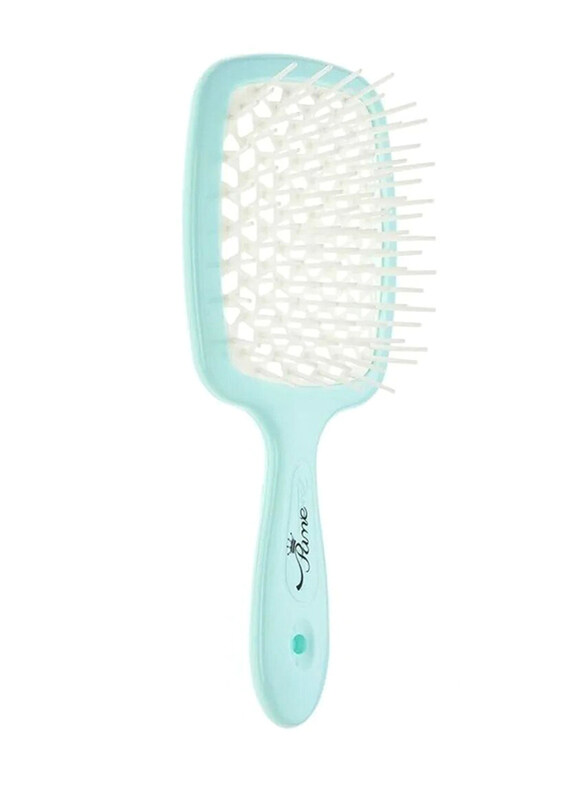 

Prime Professional Detangler Superbrush Scalp Massage Paddle Brush for Dry Hair, Mint/White, 1 Piece