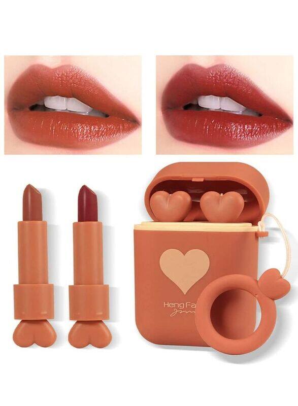 

Hengfang Earphone Dual colour Silky Velvet Matte Lipstick, 2 Pieces, 01/02 Multicolour