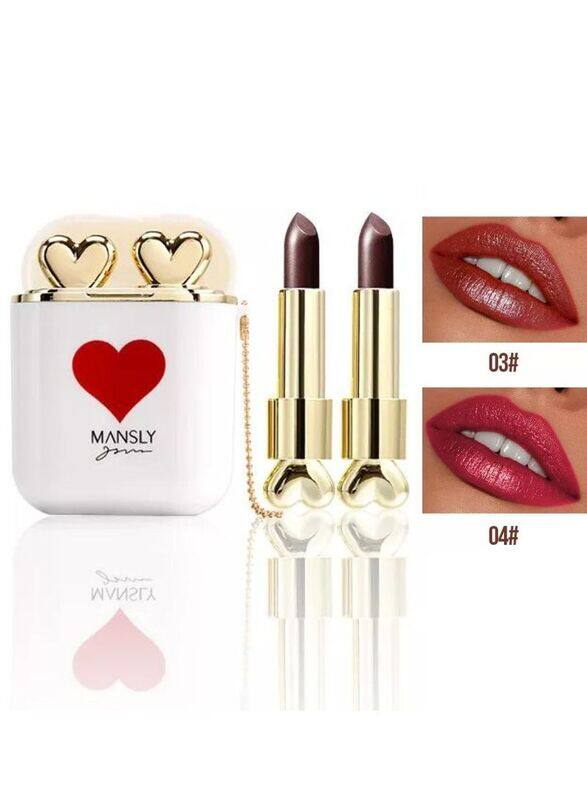 

Mansly Cute Wireless Earphone Design Love Double Lipsticks, 2 Pieces, 03/04 Multicolour