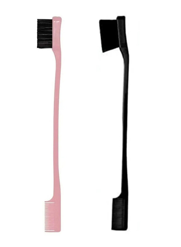 

Prime 2-in-1 Hair Edge Control Brush Comb Eyebrow Brush for All Hair Types, 2 Pieces