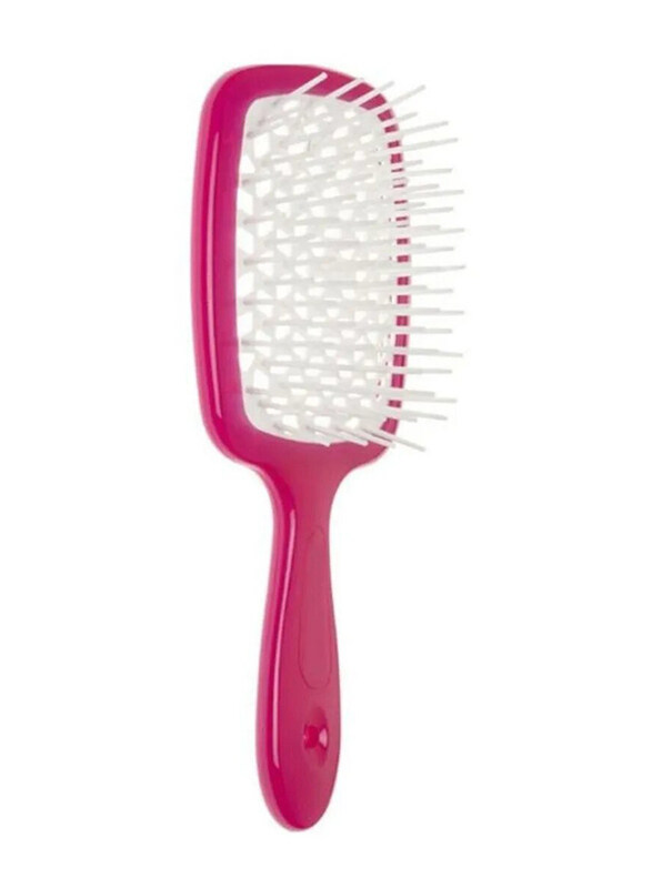 

Prime Professional Detangler Superbrush Scalp Massage Paddle Brush for Dry Hair, Pink/White, 1 Piece