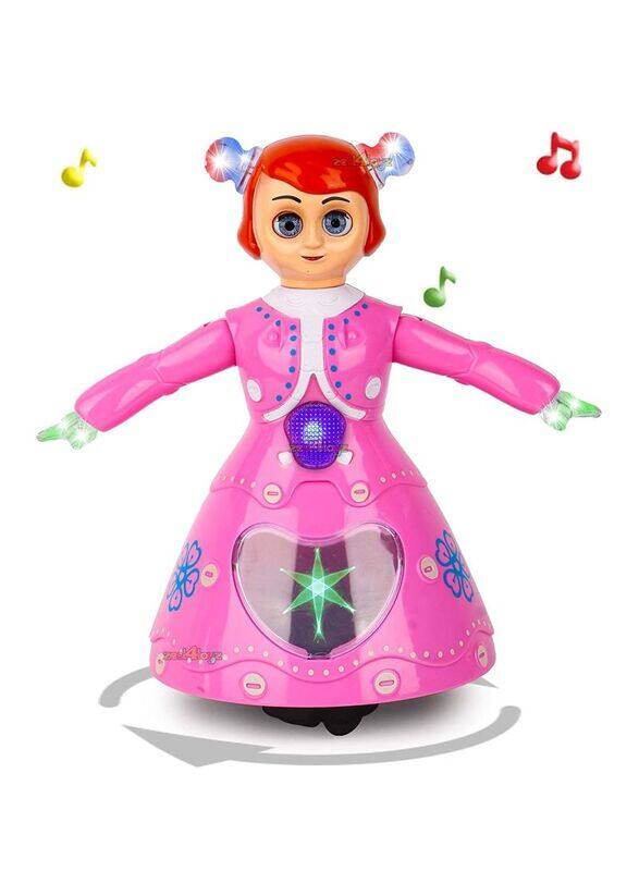 

Yijun Prime 360 Degree Rotating Musical Dancing Girl Toy with Flashing Lights And Bump and Go Action, Multicolour, Ages 2+