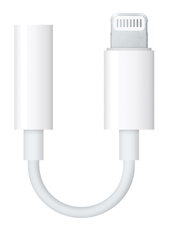 Apple 3.5mm Headphone Jack Adapter, Lightning Male to 3.5 mm Jack for Apple Devices, White