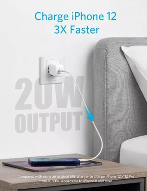 Anker PowerPort III Wall Charger, 20W, A2632L21, White