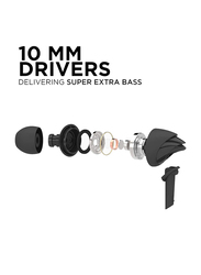 Boat Bassheads 100 Wired In-Ear Noise Cancelling Headphones, Black
