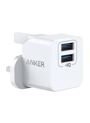 Anker PowerPort Mini 2-Port Wall Charger, 12W, A2620K22, White