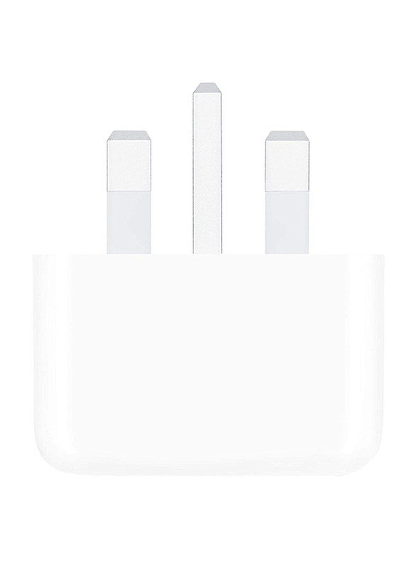 Apple 20W Fast Charging UK Wall Charger, Plug Power Delivery and USB Type-C, White