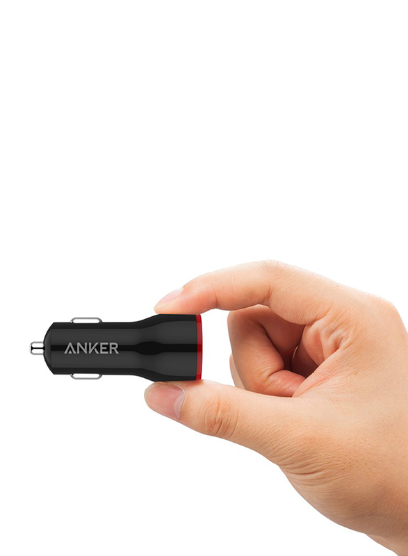 Anker PowerDrive 2 USB 2-Port Car Charger, 24W, A2310H11, Black