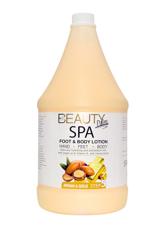 Beauty Palm Argan and Gold Hand and Body Lotion 1 Gallon Skin Moisturizing with Reviving Argan Oil and Vitamin E