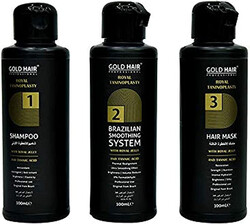 Gold Hair Royal Taninoplasty Protein Kit (100ml* 3) Straightening, Repair Damaged Hair Strands Supply Hydration For Salon Professional Use with Unique Royal Jelly For Men & Women