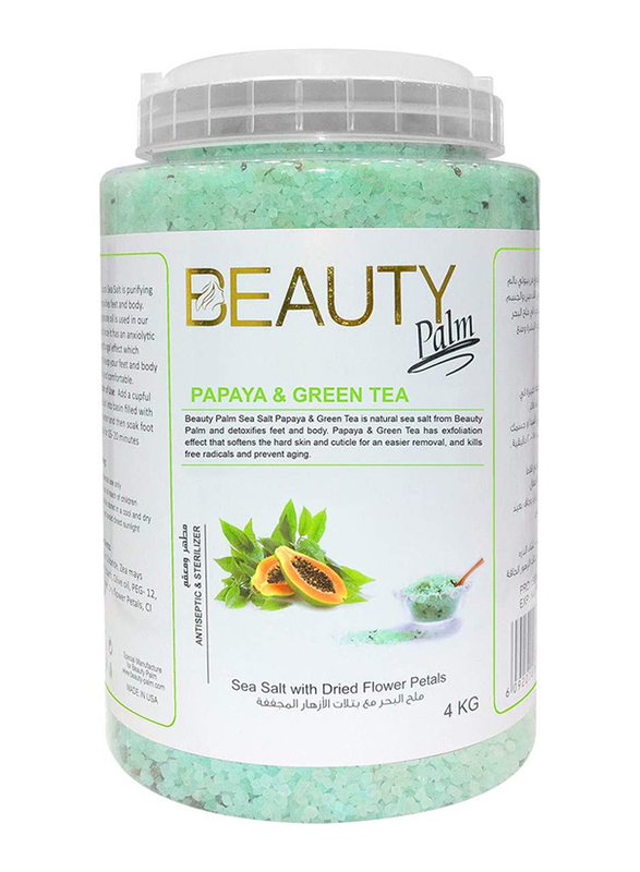 Beauty Palm Papaya & Green Tea Sea Salt With Dried Flower Petales, 4 Kg