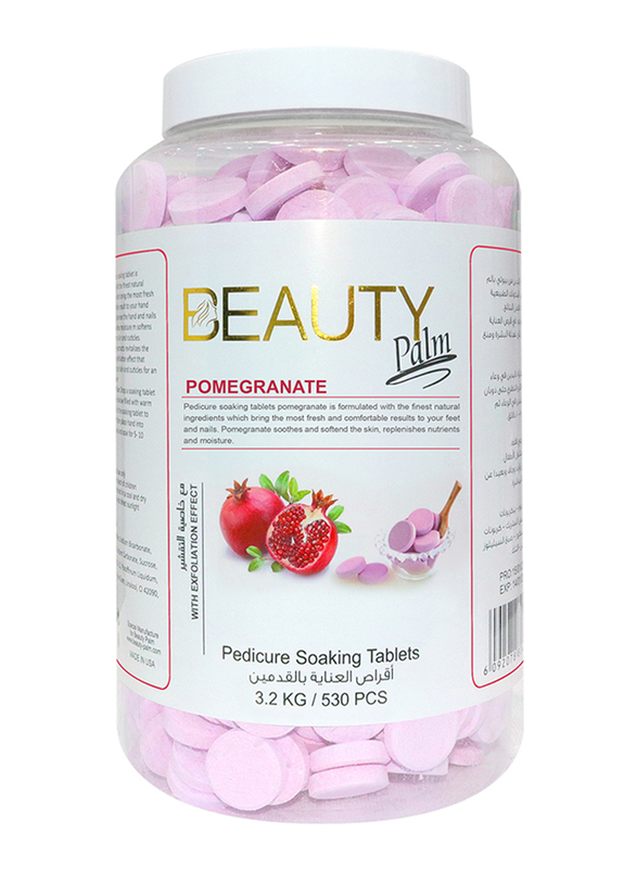 Beauty Palm Pedicure Soaking Tablets Pomegranate 3.2KG  Made with Natural Ingredients, Relax Skin