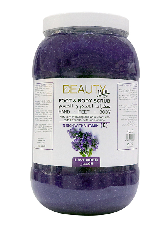 Beauty Palm Foot and Body Lavender Scrub 1 Gallon, Body Skin Care Scrub With Gentle Cleanses and Exfoliates 