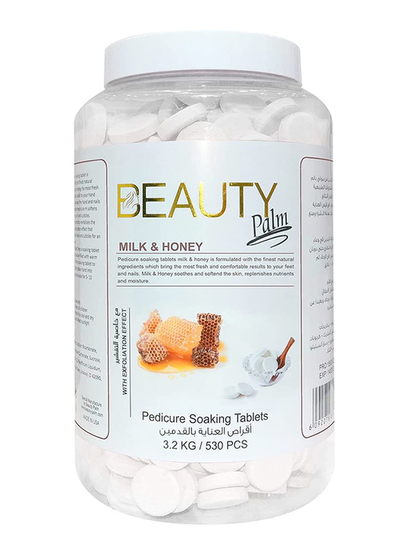 Beauty Palm Milk & Honey Pedicure Soaking Tablets, 6 x 530 Pieces, 3.2 Kg