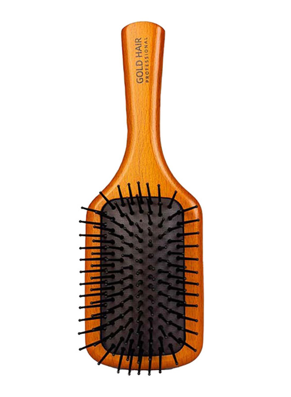 Gold Hair Professional Wooden Paddle Hair Brush, All Hair Types Large