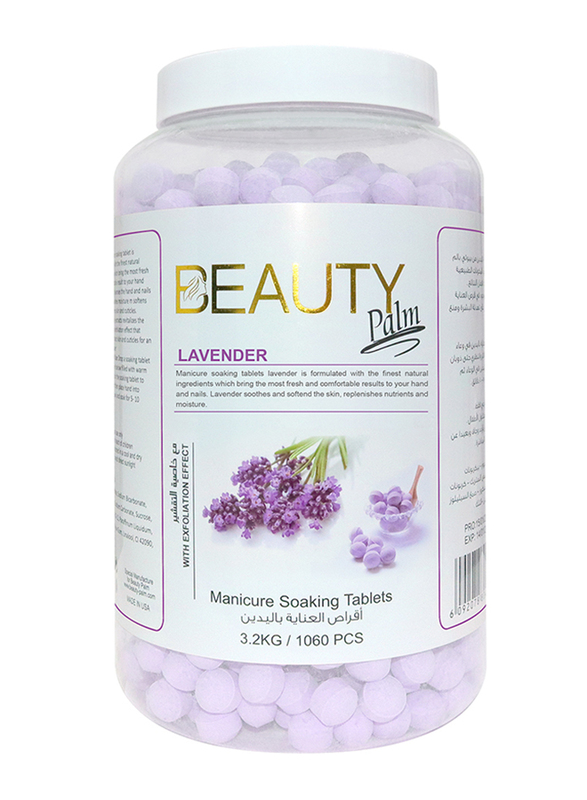 Beauty Palm Manicure Soaking Tablets Lavender 3.2KG  Made with Natural Ingredients, Relax Skin