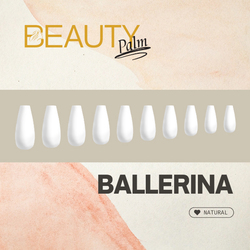 Beauty Palm Nail Tips, 100 Pieces, Balerina Natural