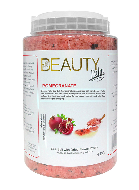 Beauty Palm Sea Salt Pomegranate 4KG, Organic Skin Exfoliating Moisturizing Whitening Body Salt