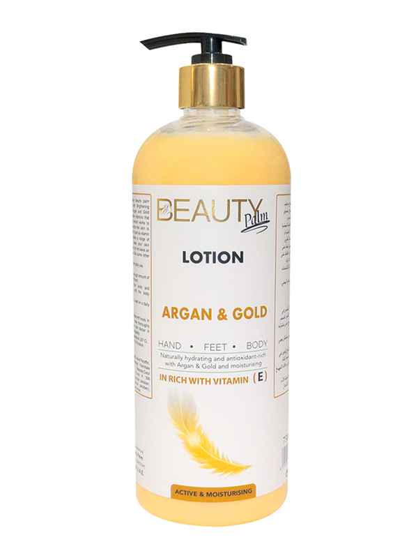 Beauty Palm Argan and Gold Hand and Body Lotion 750ML with Reviving Argan Oil and Vitamin E