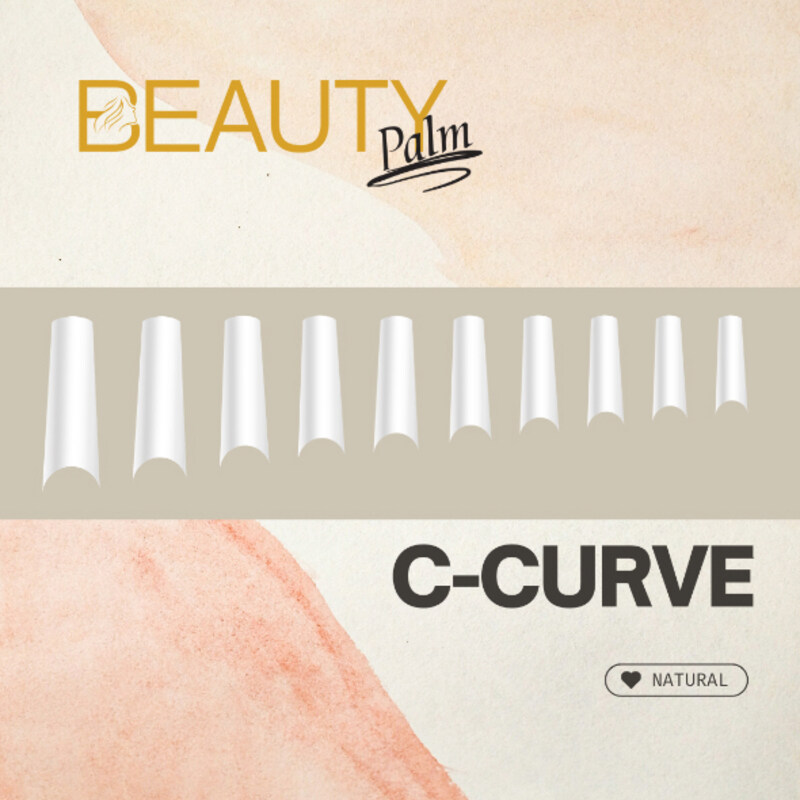 

Beauty Palm Nail Tips, 500 Pieces, C-Curve Natural