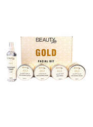 Beauty Palm 5 in 1 Gold Facial Kit,Skincare Anti Aging Wrinkle Treatment Facial,Free Wooden Spatula & Facial Brush