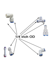 Lemoy OD Quick Connect Push in to Connect Water Tube Fitting for RO Water Filter, 30 Pieces, White