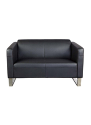 Mahmayi Casual Leather Sofa, Double Seater, Black