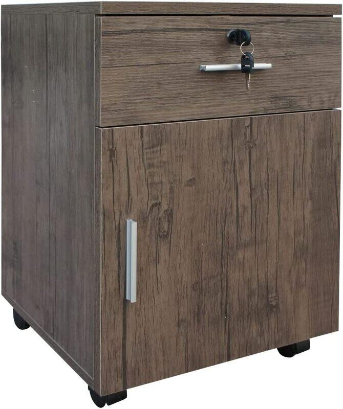 

Mahmayi Pedestal Mobile Drawers File Cabinet, Brown