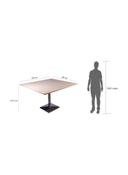 Mahmayi Barra 500PE-120 4 Seater Square Modular Pantry Table, Oak Beige