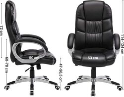 Mahmayi Songmics Black Obg24B Newly Desiged High Back Chair for Home Office, Meeting Room, Home, Living Room
