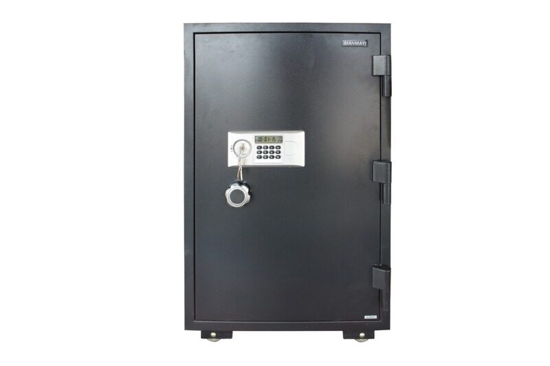 

Mahmayi Large Safe for Home Office with LCD Display and Digital Combination Lock, Emergency keys, Fire Resistant - Black (Size 60x57x100cm,180KG)
